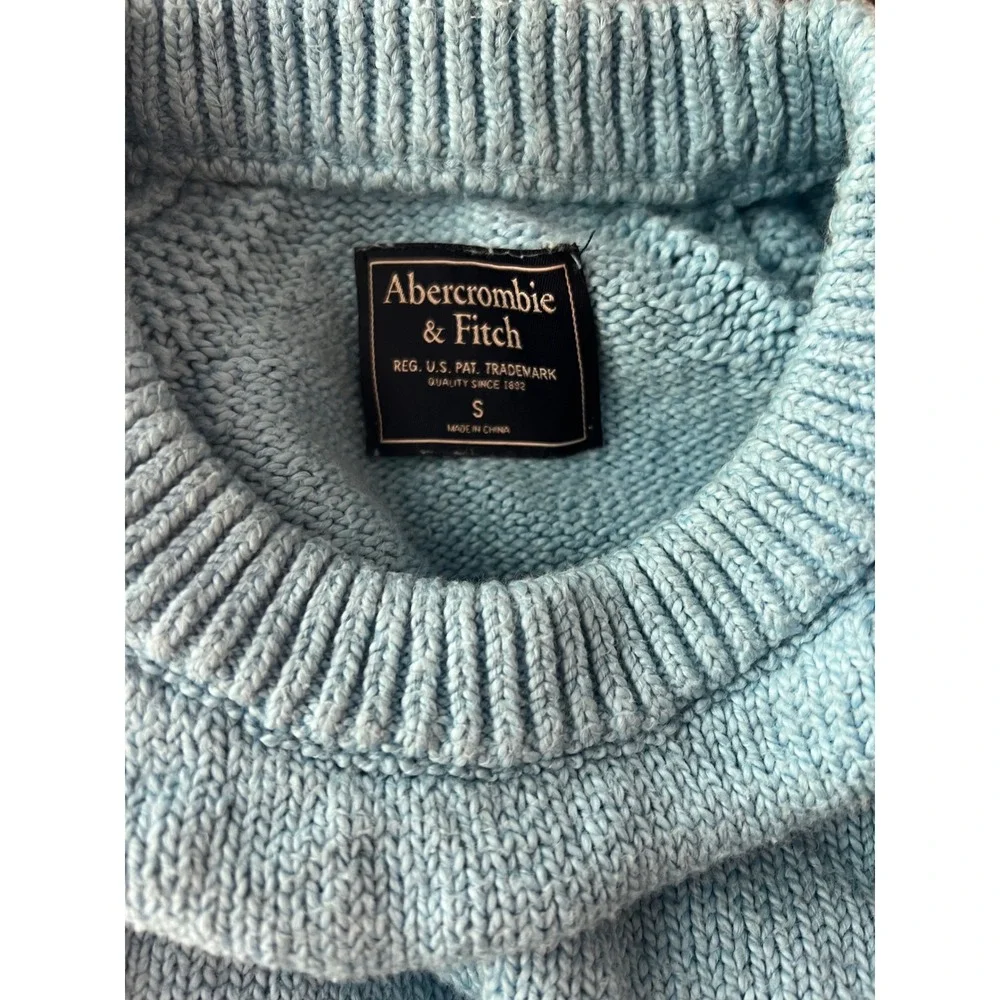 Abercrombie & Fitch Knit Sweater Crew Neck Pullover‎ Casual Blue Small